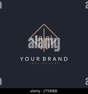 CC initial logo with curved rectangle style design ideas Stock Vector