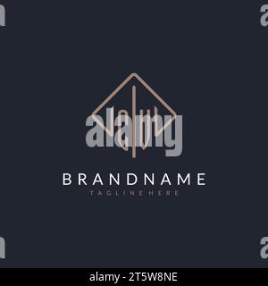 CV initial logo with curved rectangle style design ideas Stock Vector