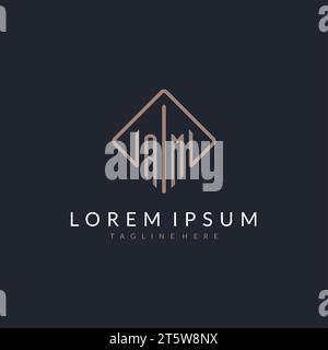 AM initial logo with curved rectangle style design ideas Stock Vector