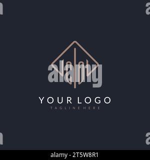 CO initial logo with curved rectangle style design ideas Stock Vector