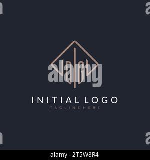 DG initial logo with curved rectangle style design ideas Stock Vector