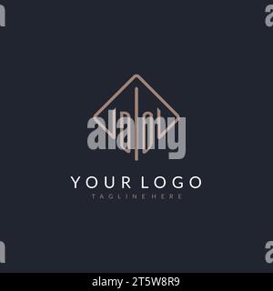 DO initial logo with curved rectangle style design ideas Stock Vector