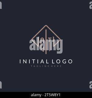 CT initial logo with curved rectangle style design ideas Stock Vector