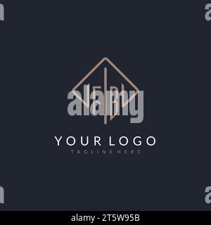 FB initial logo with curved rectangle style design ideas Stock Vector