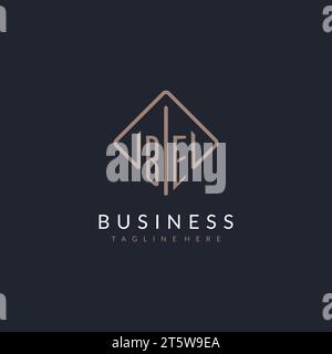 BE initial logo with curved rectangle style design ideas Stock Vector