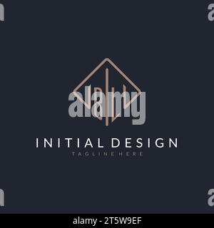 BL initial logo with curved rectangle style design ideas Stock Vector