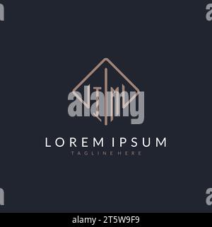 IM initial logo with curved rectangle style design ideas Stock Vector