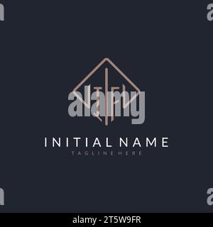 IF initial logo with curved rectangle style design ideas Stock Vector