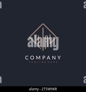 LA initial logo with curved rectangle style design ideas Stock Vector