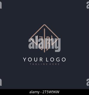JB initial logo with curved rectangle style design ideas Stock Vector