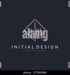 LY initial logo with curved rectangle style design ideas Stock Vector