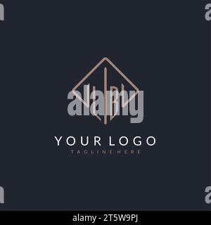 LB initial logo with curved rectangle style design ideas Stock Vector
