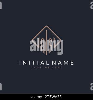 NS initial logo with curved rectangle style design ideas Stock Vector