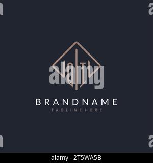 QI initial logo with curved rectangle style design ideas Stock Vector