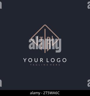 TB initial logo with curved rectangle style design ideas Stock Vector