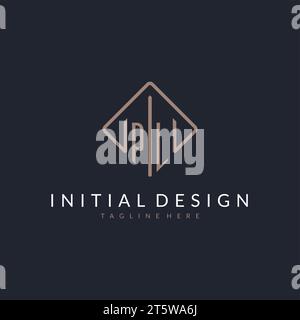 PL initial logo with curved rectangle style design ideas Stock Vector