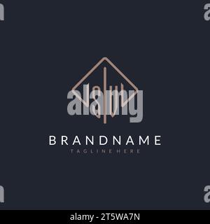 SV initial logo with curved rectangle style design ideas Stock Vector