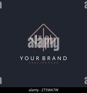 TP initial logo with curved rectangle style design ideas Stock Vector