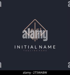 QF initial logo with curved rectangle style design ideas Stock Vector
