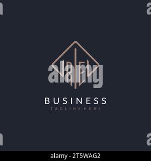 RE initial logo with curved rectangle style design ideas Stock Vector