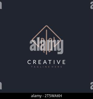 RQ initial logo with curved rectangle style design ideas Stock Vector