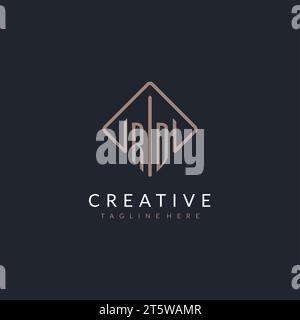 RD initial logo with curved rectangle style design ideas Stock Vector