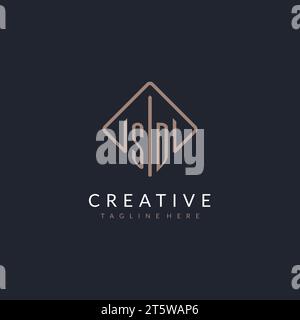 SD initial logo with curved rectangle style design ideas Stock Vector