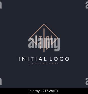 TG initial logo with curved rectangle style design ideas Stock Vector