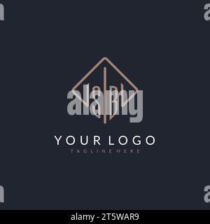 SB initial logo with curved rectangle style design ideas Stock Vector