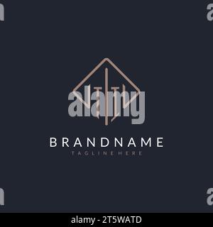 TI initial logo with curved rectangle style design ideas Stock Vector