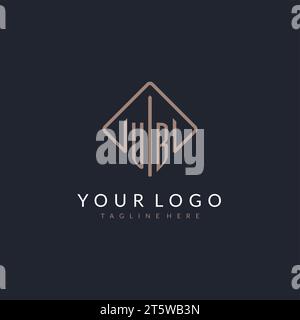 UB initial logo with curved rectangle style design ideas Stock Vector