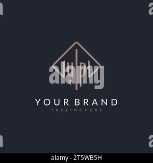 YP initial logo with curved rectangle style design ideas Stock Vector