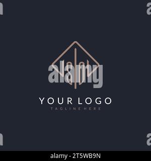 SO initial logo with curved rectangle style design ideas Stock Vector