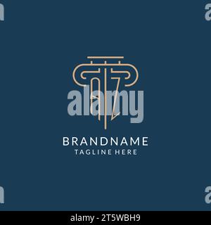 AZ initial with pillar shape logo design, creative monogram logo design ...
