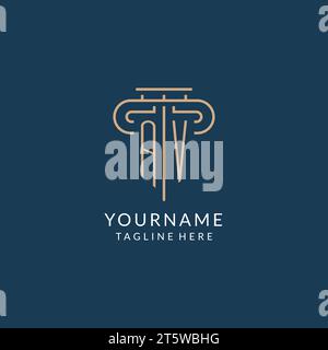 AV initial with pillar shape logo design, creative monogram logo design ...