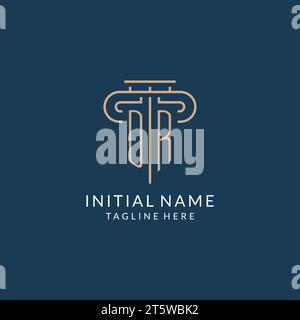DR logo initial pillar design with luxury modern style best design for ...