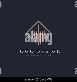 YX initial logo with curved rectangle style design ideas Stock Vector