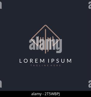 VM initial logo with curved rectangle style design ideas Stock Vector