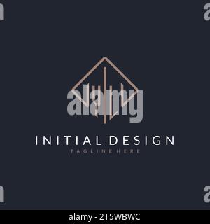 YL initial logo with curved rectangle style design ideas Stock Vector