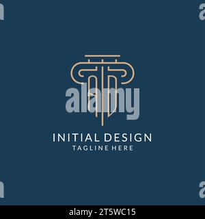 AD initial with pillar shape logo design, creative monogram logo design ...