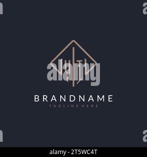 YI initial logo with curved rectangle style design ideas Stock Vector