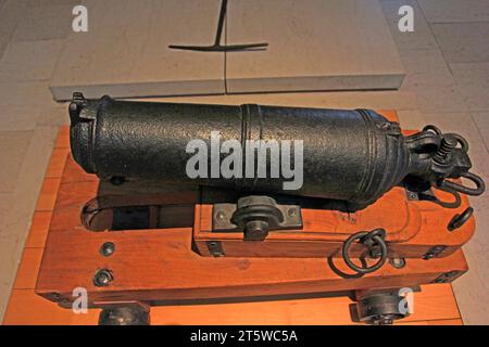 Edinburgh - December 22: Calderon naval gun in the National Museum of Scotland, on December 22, 2015, Edinburgh, UK. Stock Photo