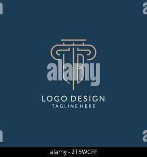 Initial letter LB pillar logo, law firm logo design inspiration vector graphic Stock Vector