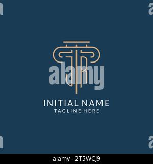 Initial letter JR pillar logo, law firm logo design inspiration vector graphic Stock Vector