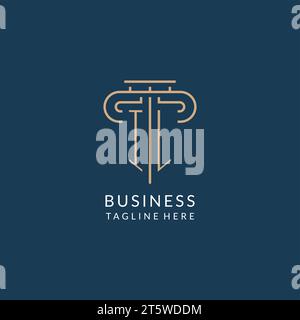 IL initial with pillar logo design, luxury law office logo style design ...