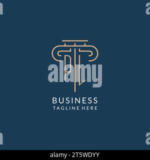 PL logo initial pillar design with luxury modern style best design for ...