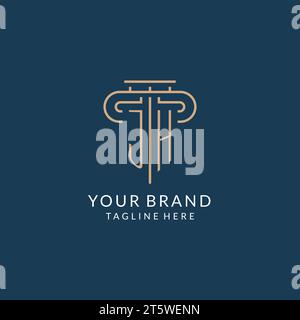 Initial letter JH pillar logo, law firm logo design inspiration vector graphic Stock Vector