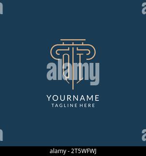 QI initial with pillar shape logo design, creative monogram logo design ...