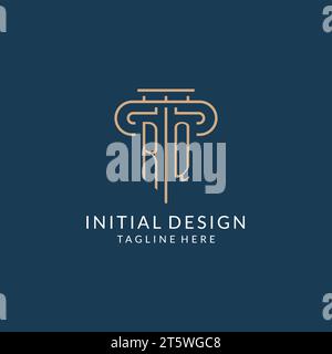 RQ initial with pillar logo design, luxury law office logo style design ...