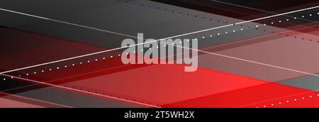 Grey and red minimal geometric abstract technology banner. Vector background Stock Vector
